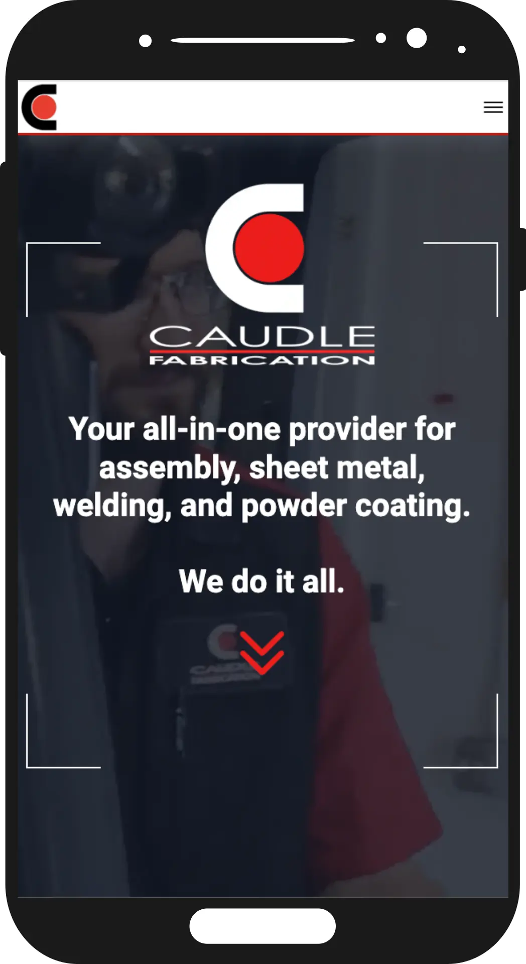 website displayed on a mobile phone