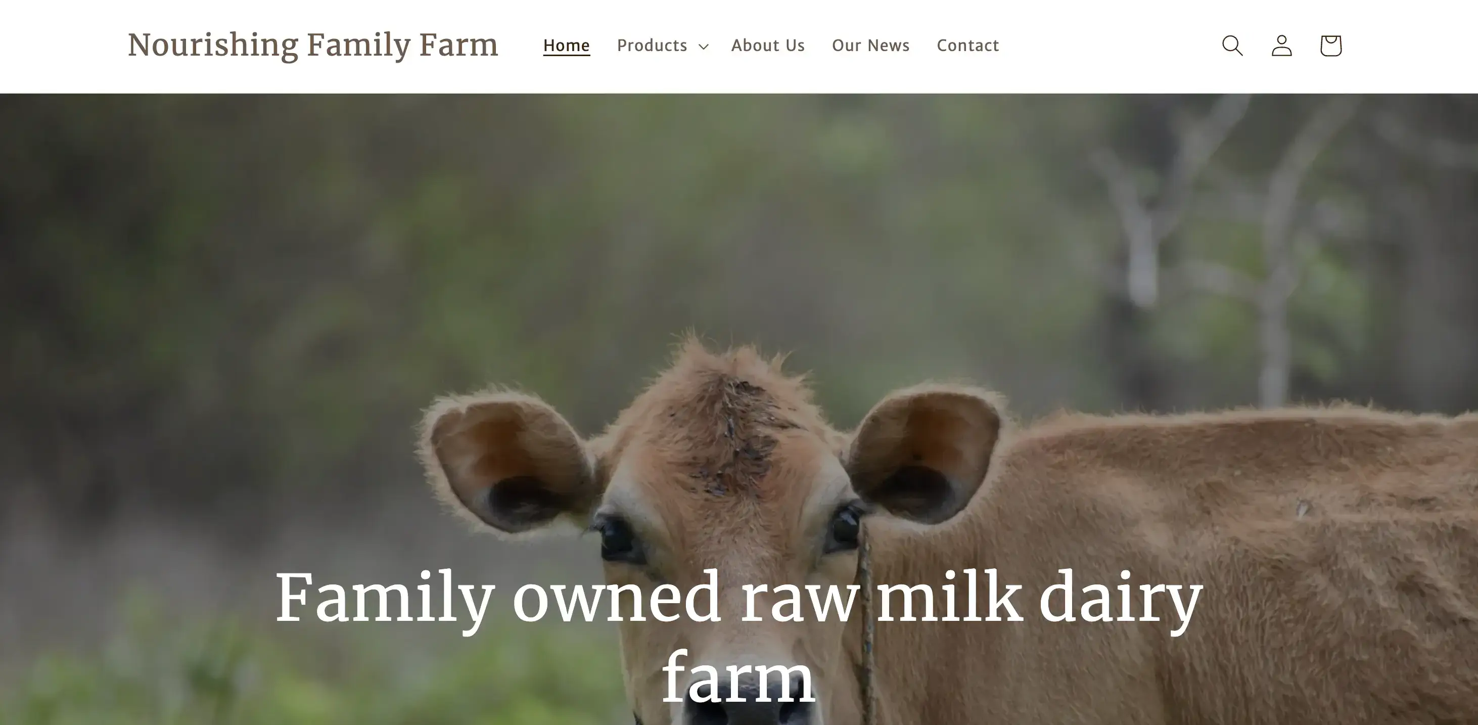 Nourishing Family Farm website screenshot